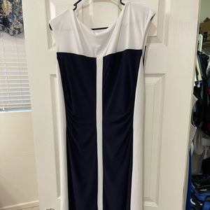 Formal Navy & White Dress